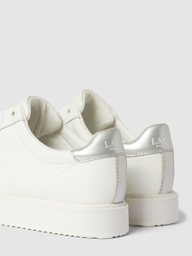 Sneaker aus Leder mit Label-Detail Modell 'ANGELINE' in weiß