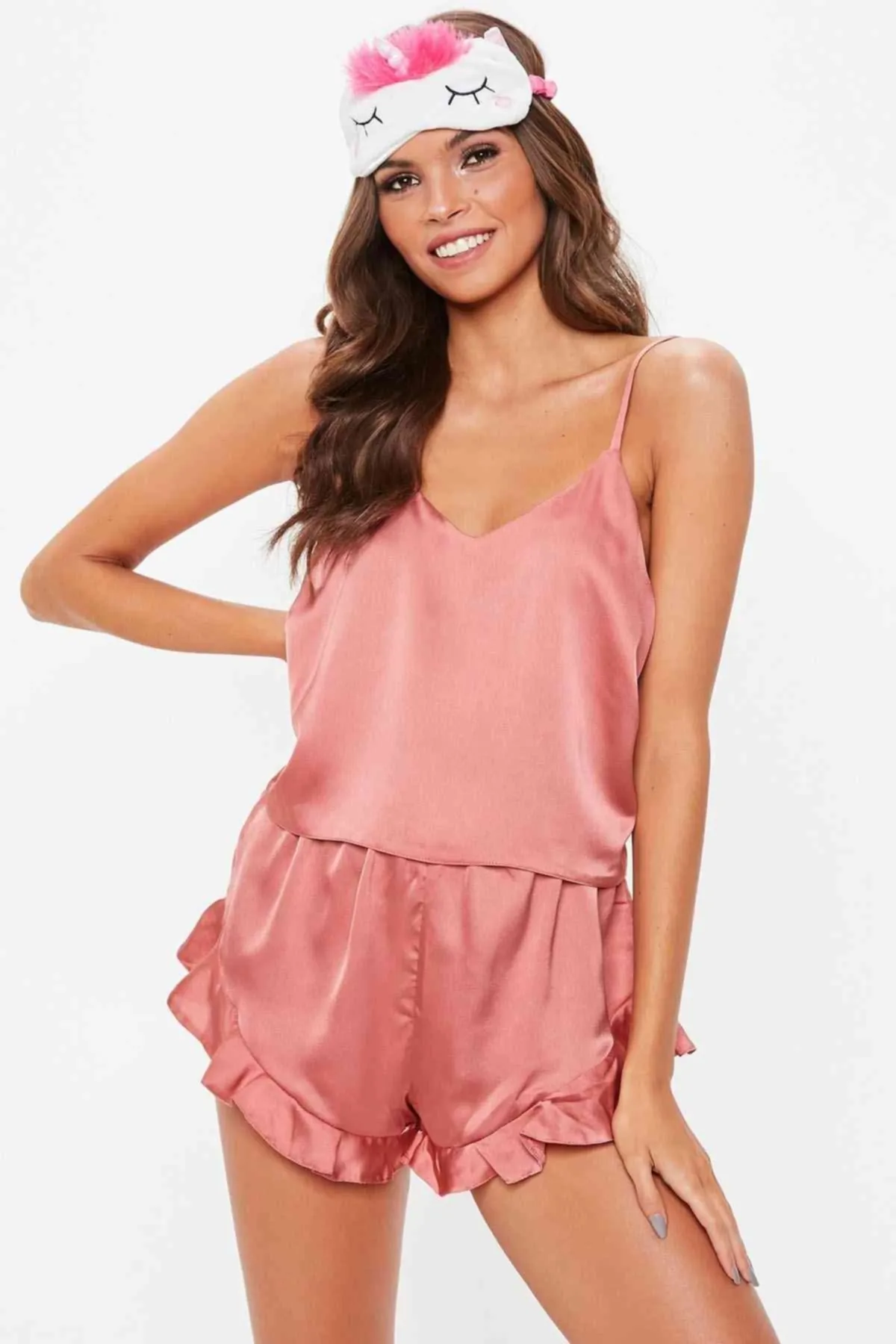 Merry See  Satin-Shorts-Set Rosa Tm2308