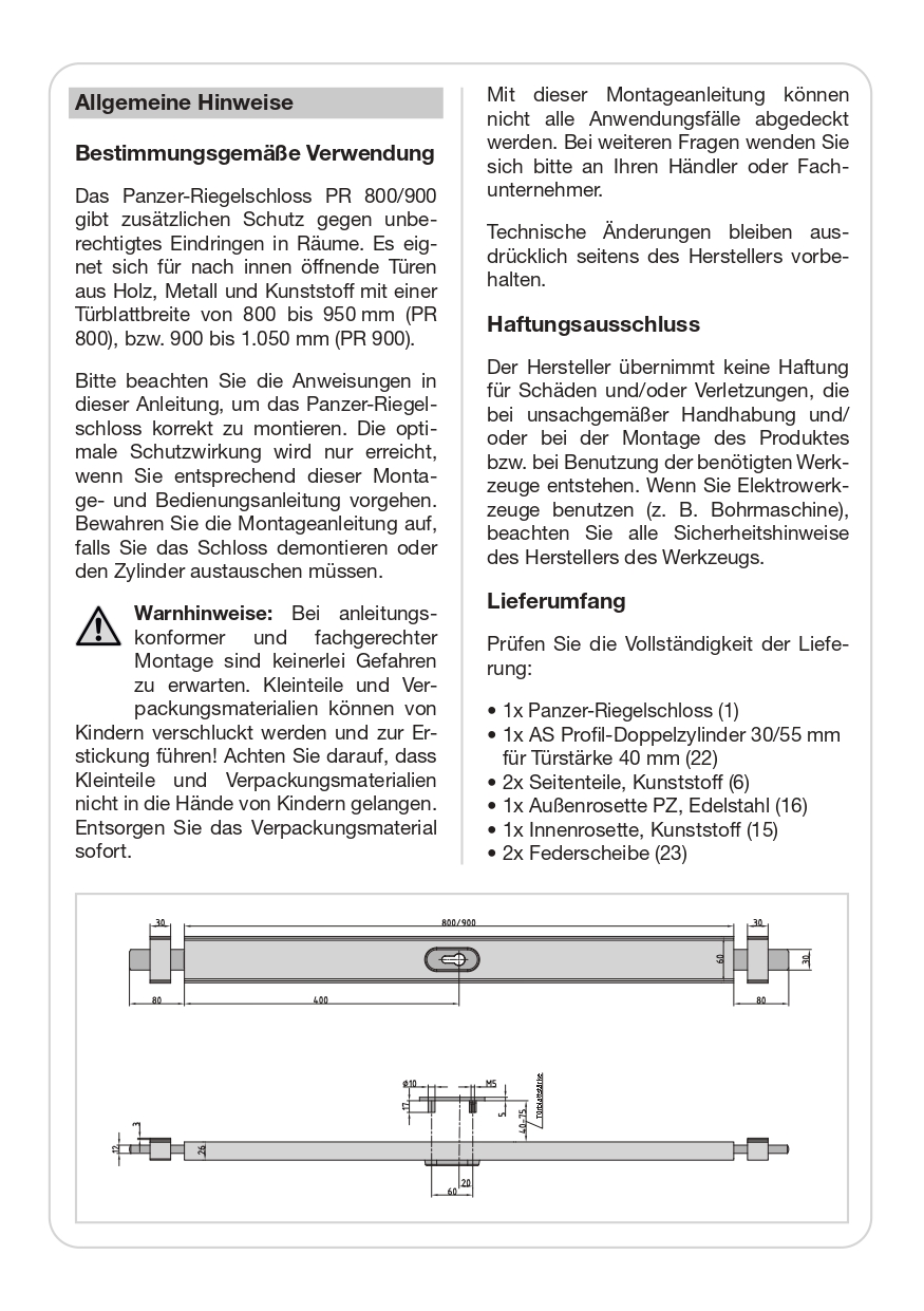 Basi BASI Panzer-Riegelschloss PR 800 Weiß