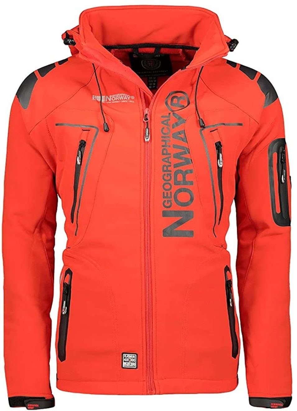 Geographical Norway Softshelljacke Herren Outdoor Jacke Techno Rot (1-St) Mit Kapuze
