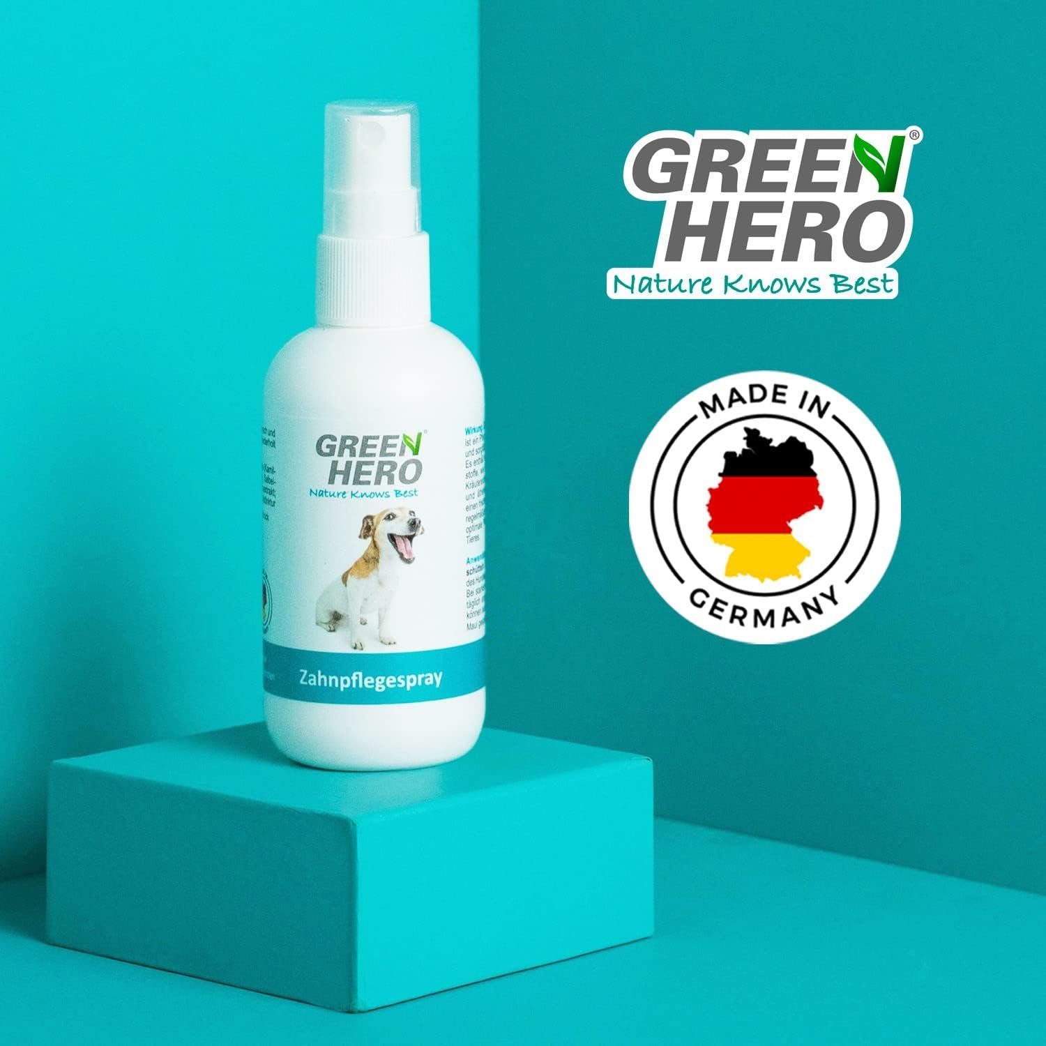 GreenHero Tier-Zahnpflegeset Zahnpflegespray für Hunde - gegen Mundgeruch