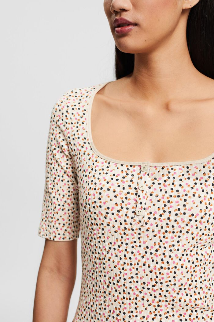 T-Shirt aus Rippstrickjersey