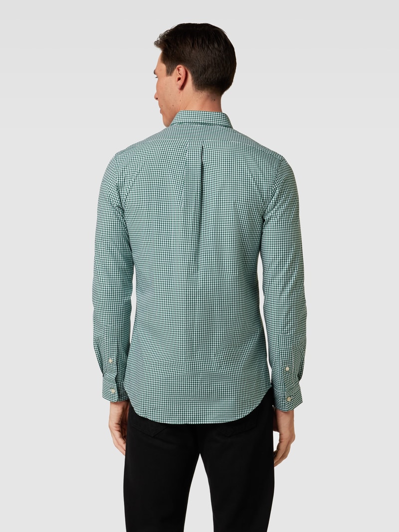 Slim Fit Freizeithemd mit Vichy-Karo in grün