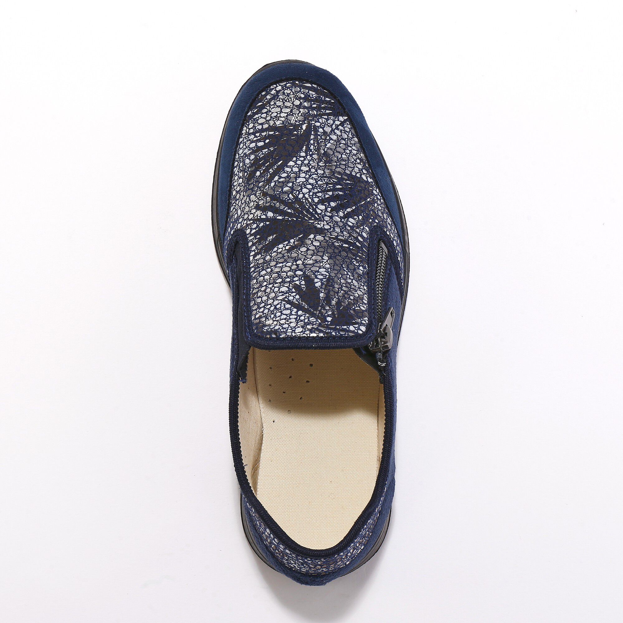 Baskets zippées spécial pieds sensibles en tissu extensible