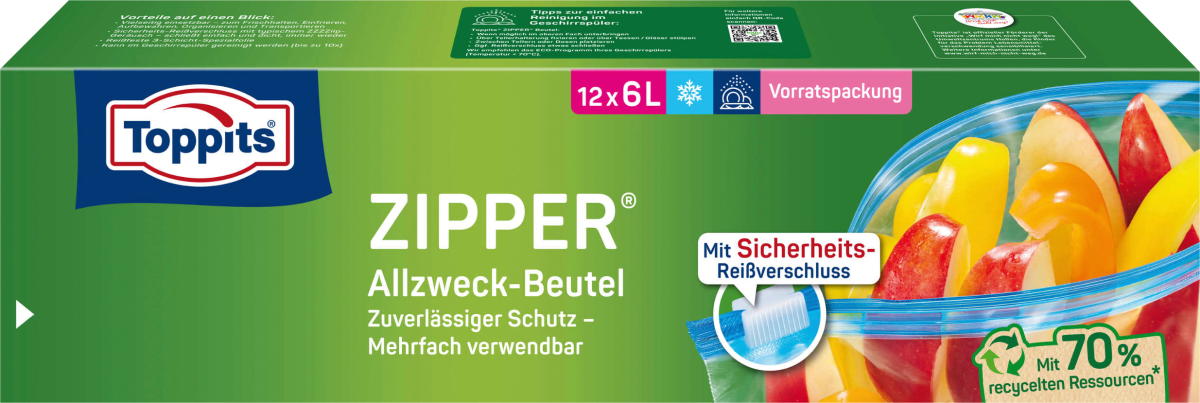 Zipper Allzweckbeutel 6 L, 12 St