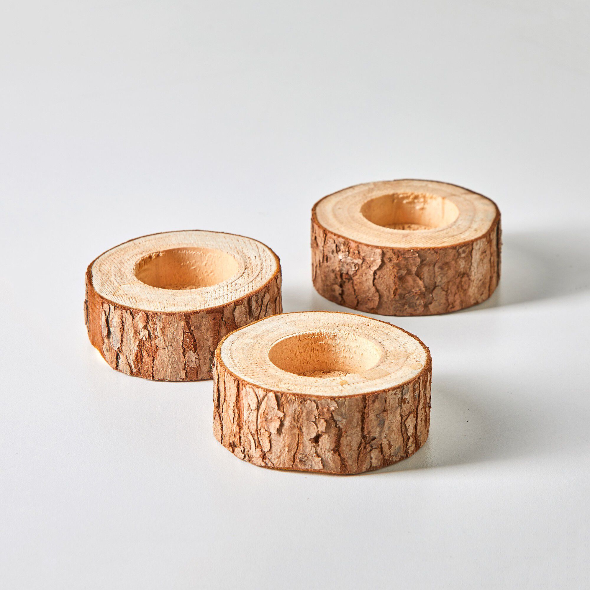 Bougeoir forme rondin de bois