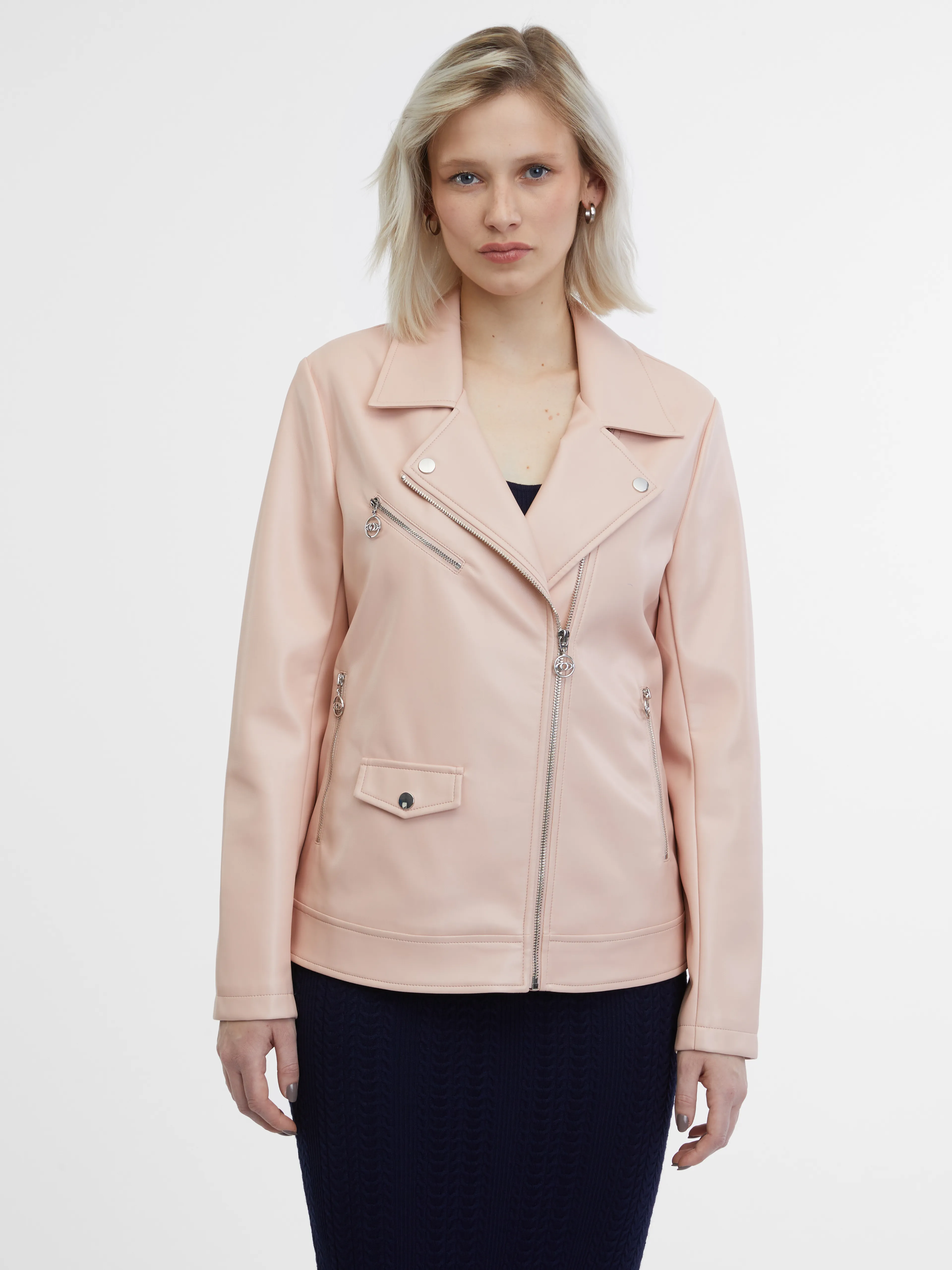Hellrosa Damen Lederjacke ORSAY