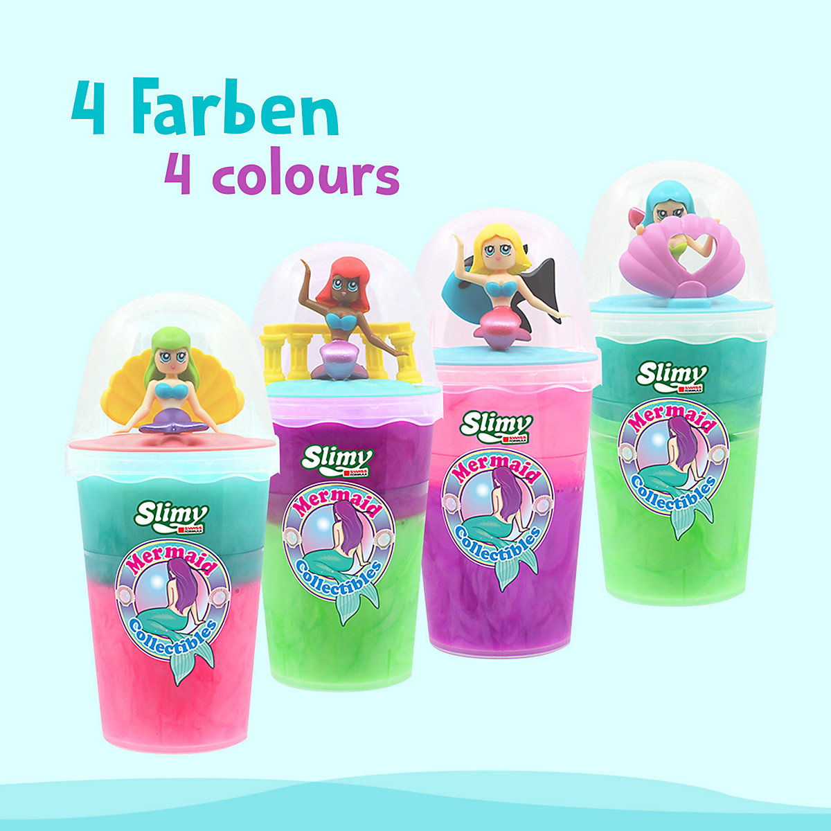SLIMY® Mermaid Collectible - 155g Original Slimy Slime Spielmasse in zwei Farben inkl. lustiger Meerjungfrau Sammelfigur
