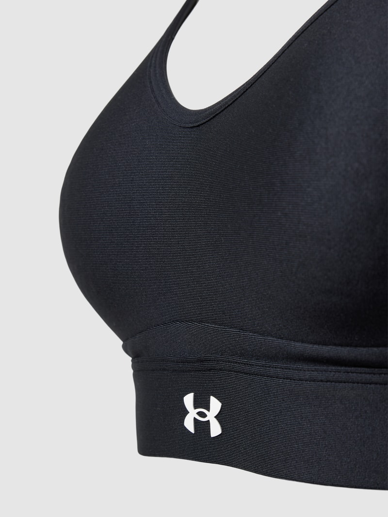 Träger-BH mit Label-Print in schwarz