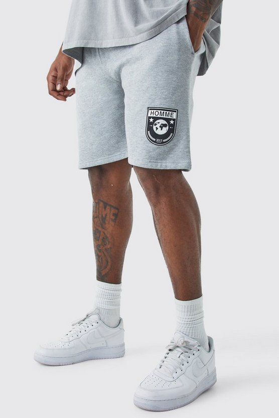 Plus lockere Team Homme Shorts in Grau
