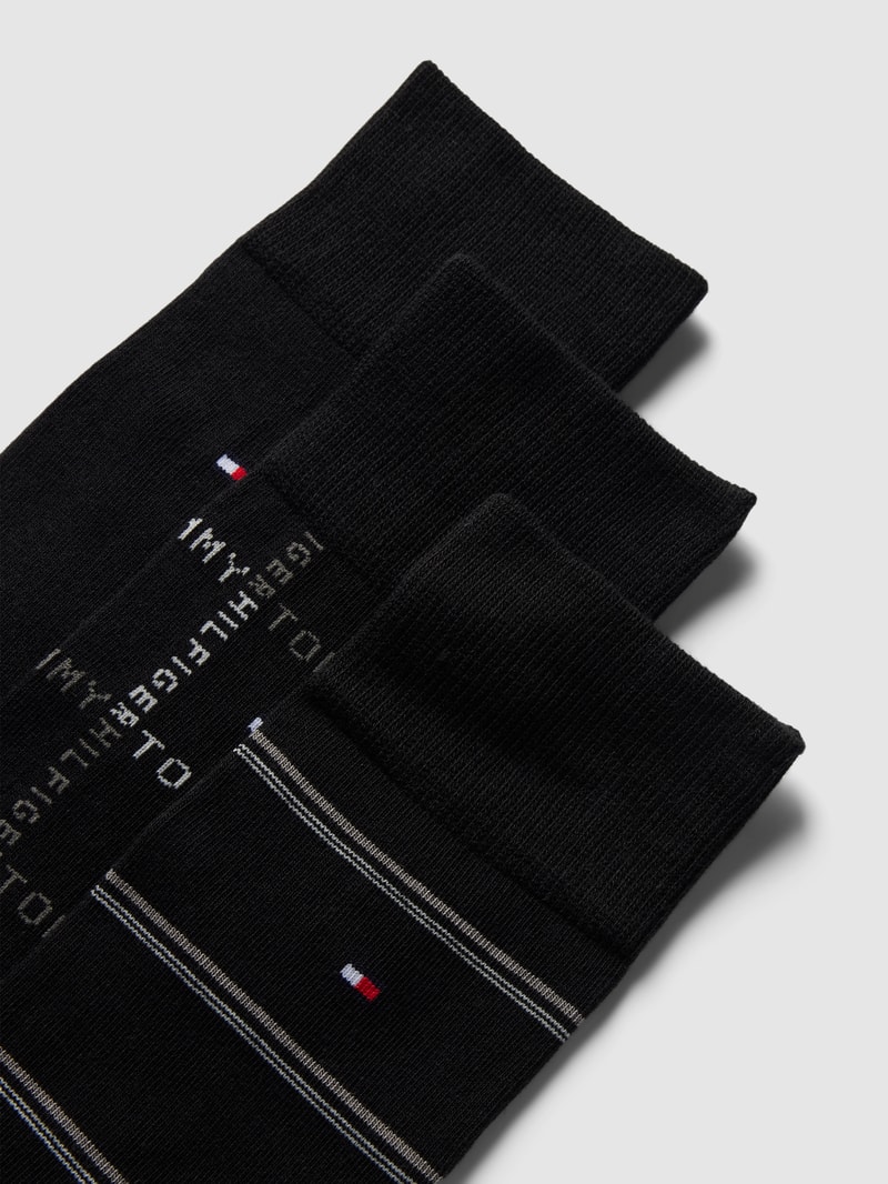 Socken mit Label-Print im 3er-Pack in schwarz