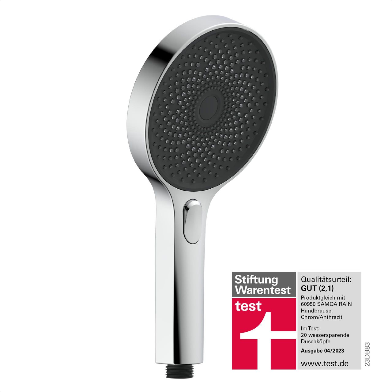Schütte Handbrause SAMOA RAIN, Duschbrause mit 3 Strahlarten Chrom/Anthrazit