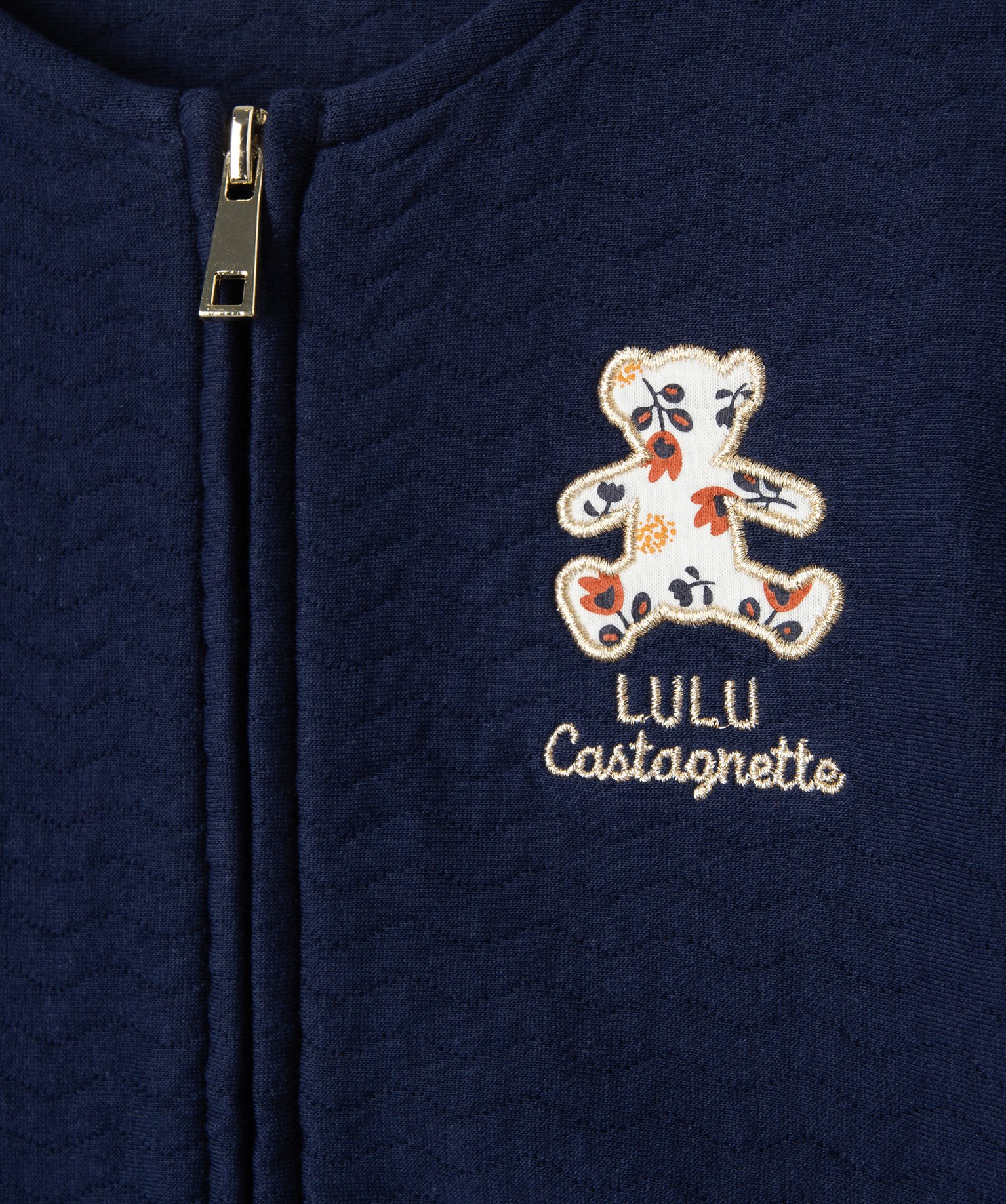 Sweat zippé matelassé avec détails pailletés fille - Lul... marine | GEMO