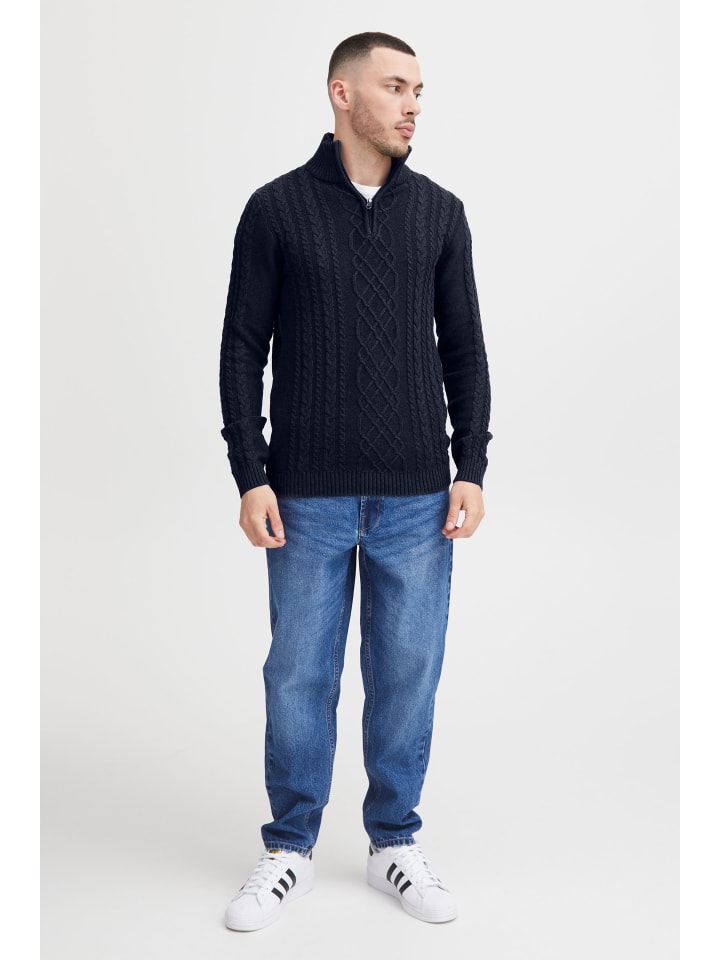 11 Project Troyer PRJamelien 21301059-ME  Zopfstrick Pullover mit Troyer in Blau günstig kaufen