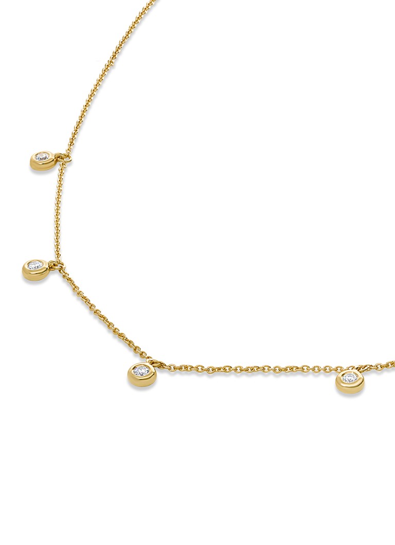 Culet Jewellery Dots necklace of 18 carat yellow gold with diamond