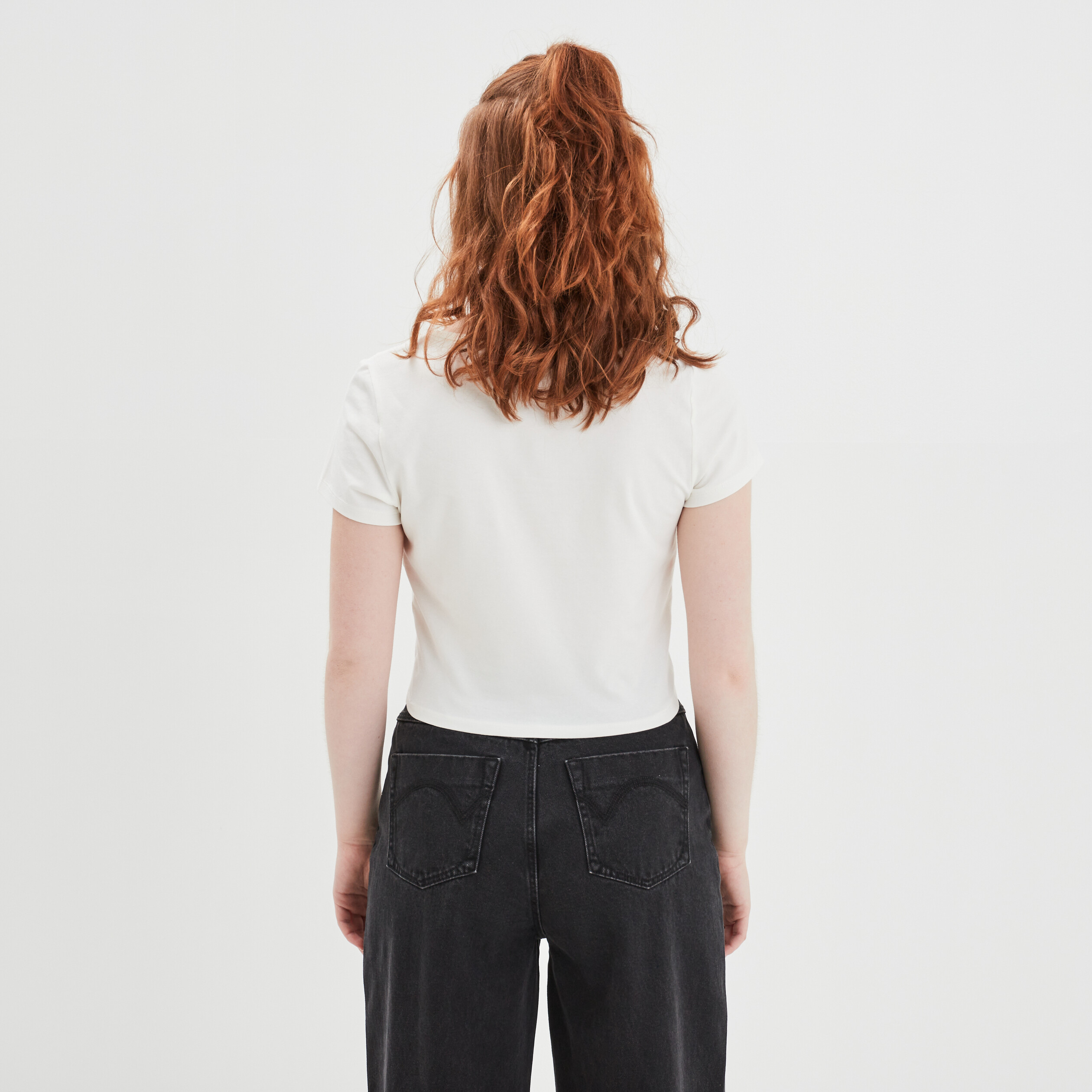 T-shirt court ajusté effet corset ivoire femme | La Halle