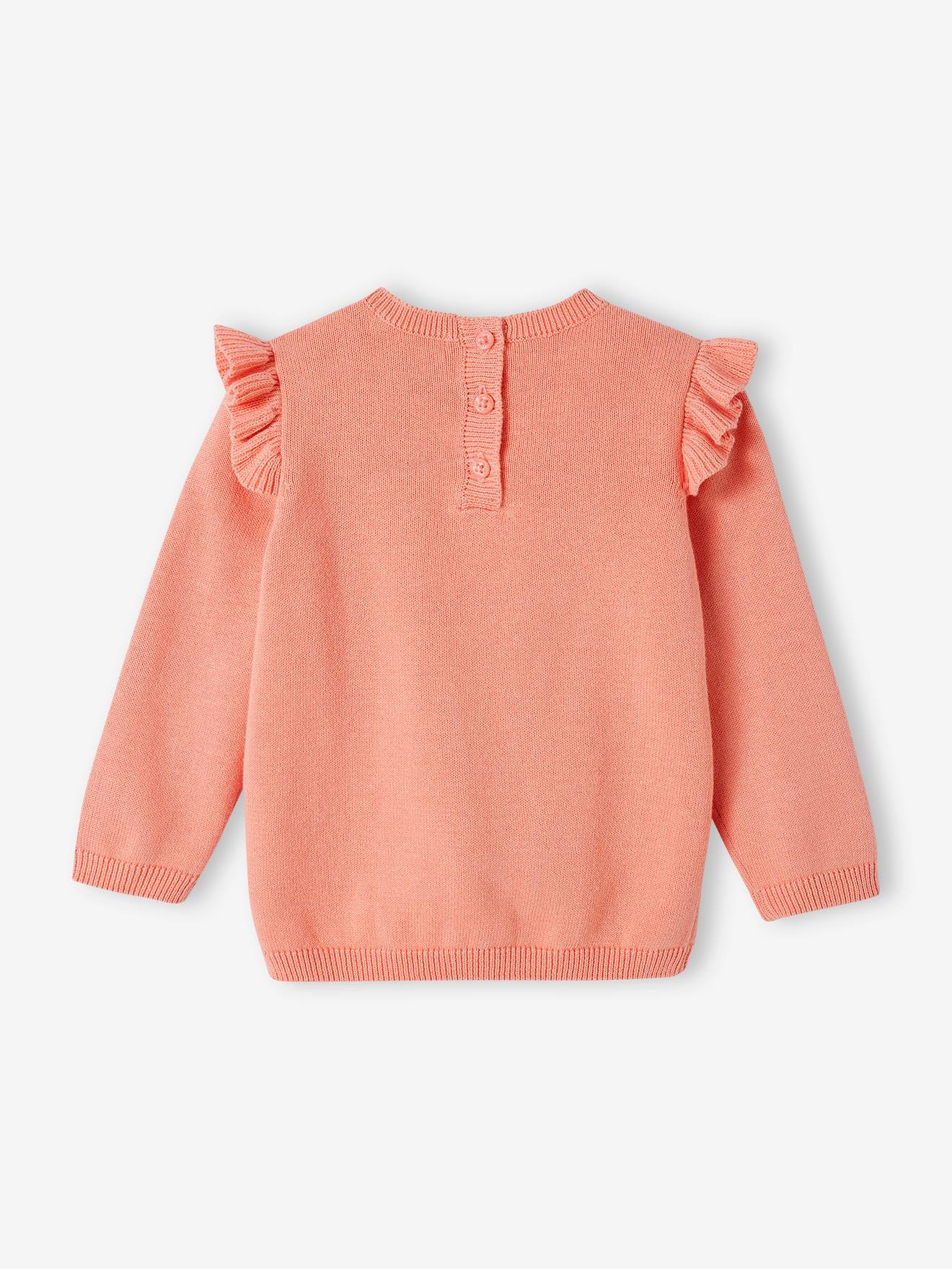 Vertbaudet Baby Pullover mit Volants - marine gestreift
