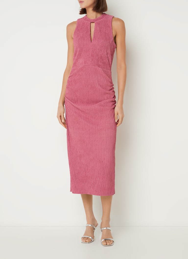 Aaiko Abby midi dress with texture and cut-out detail