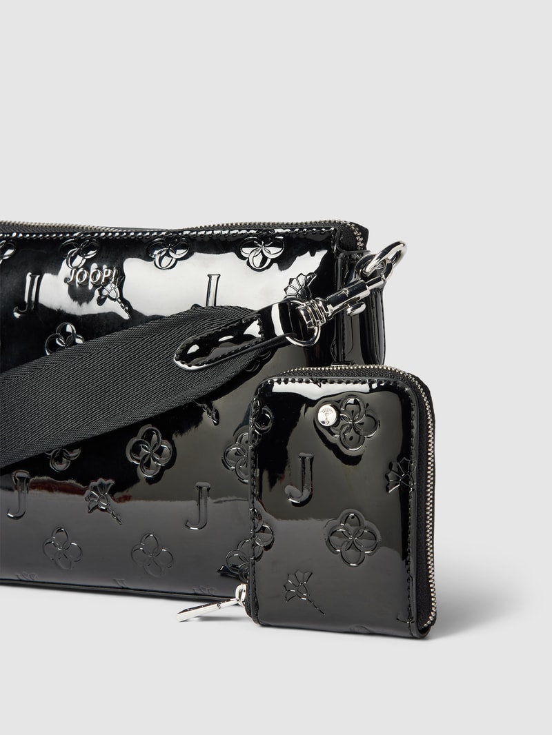Handtasche mit Muster-Prägung Modell 'decoro lucente jasmina' in black