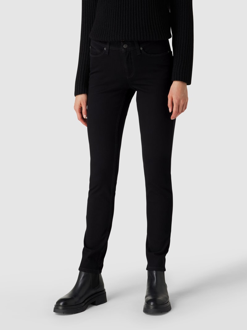 Coloured Skinny Fit Jeans mit Stretch-Anteil Modell PARLA in schwarz
