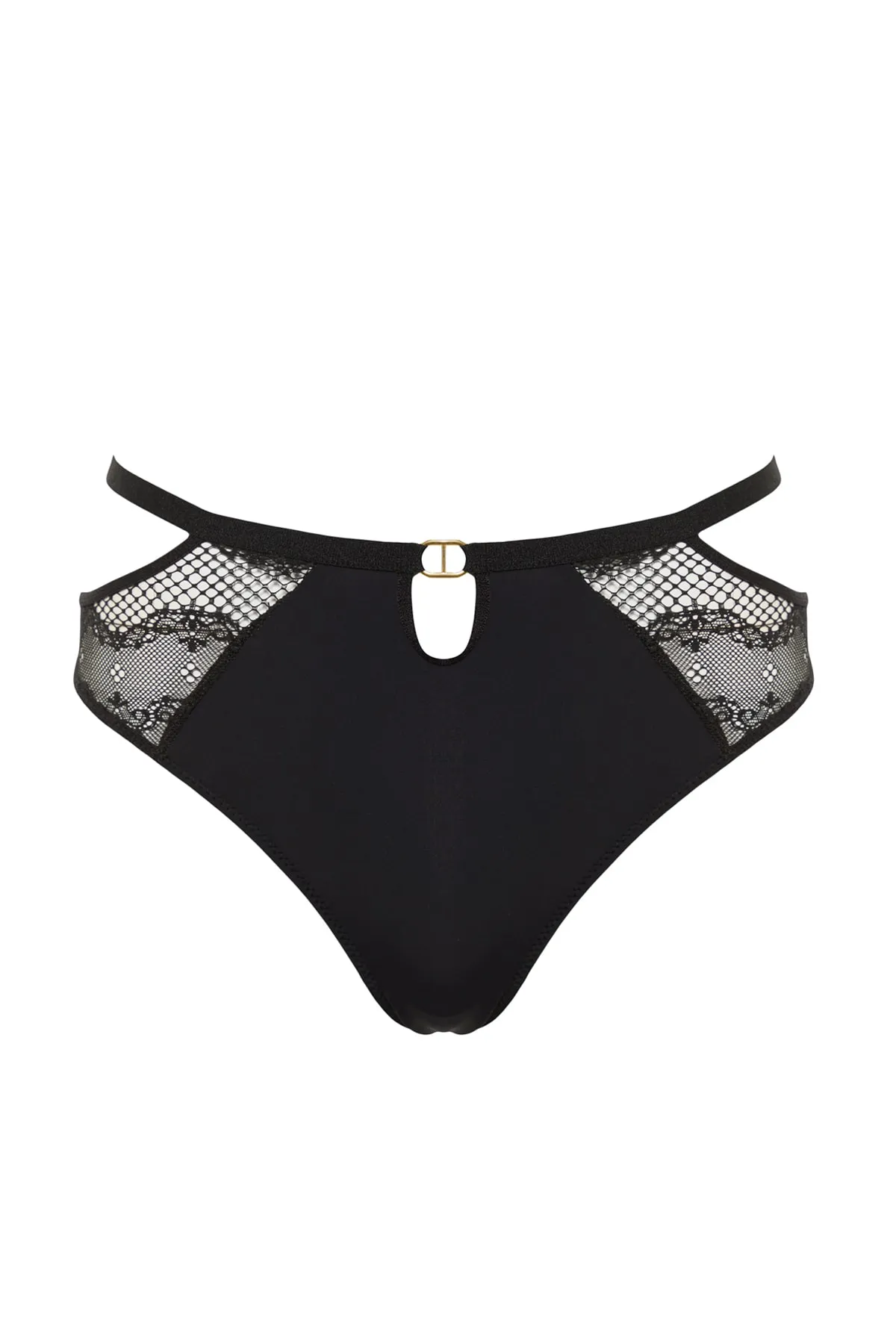 Trendyol Collection  Schwarze klassische Strickhöschen im 2er-Pack mit Spitzenfenster/Ausschnittdetail THMAW23KU00128