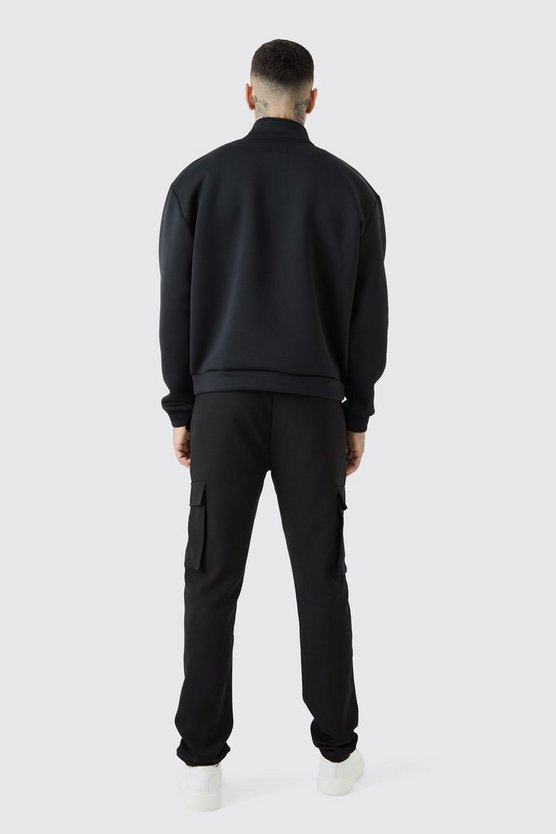 Tall kastiges Oversize Scuba Sweatshirt mit Reißverschluss