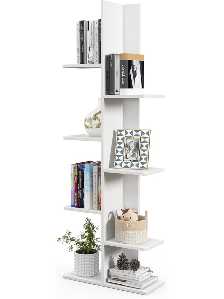 COSTWAY Bücherregal in Baumform 50x20x141cm in Weiß günstig kaufen onesize