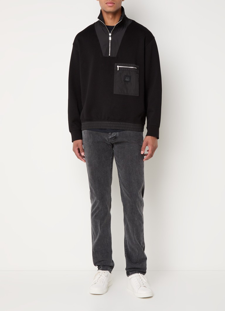 Maglione Armani Exchange con mezza zip e logo