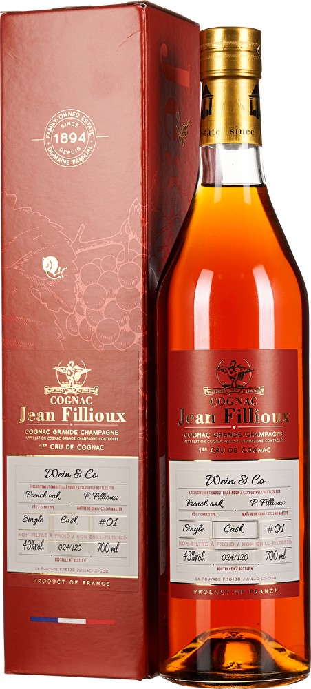 Jean Fillioux Cognac Single Cask 1er Cru 0,7 Liter im Geschenkkarton