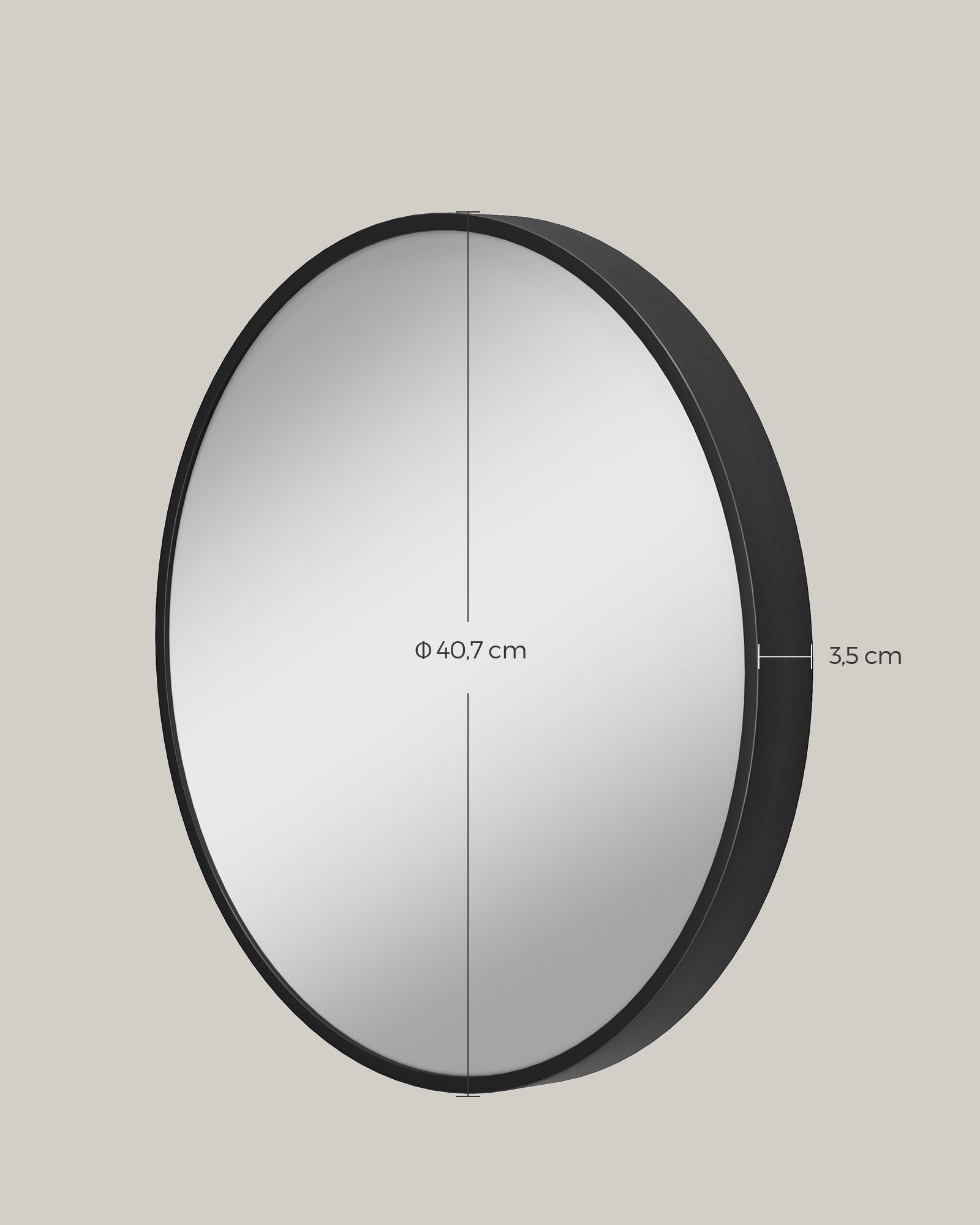 SONGMICS Wandspiegel, Spiegel rund, Badezimmerspiegel, 40/50/61/76 cm, Metallrahmen
