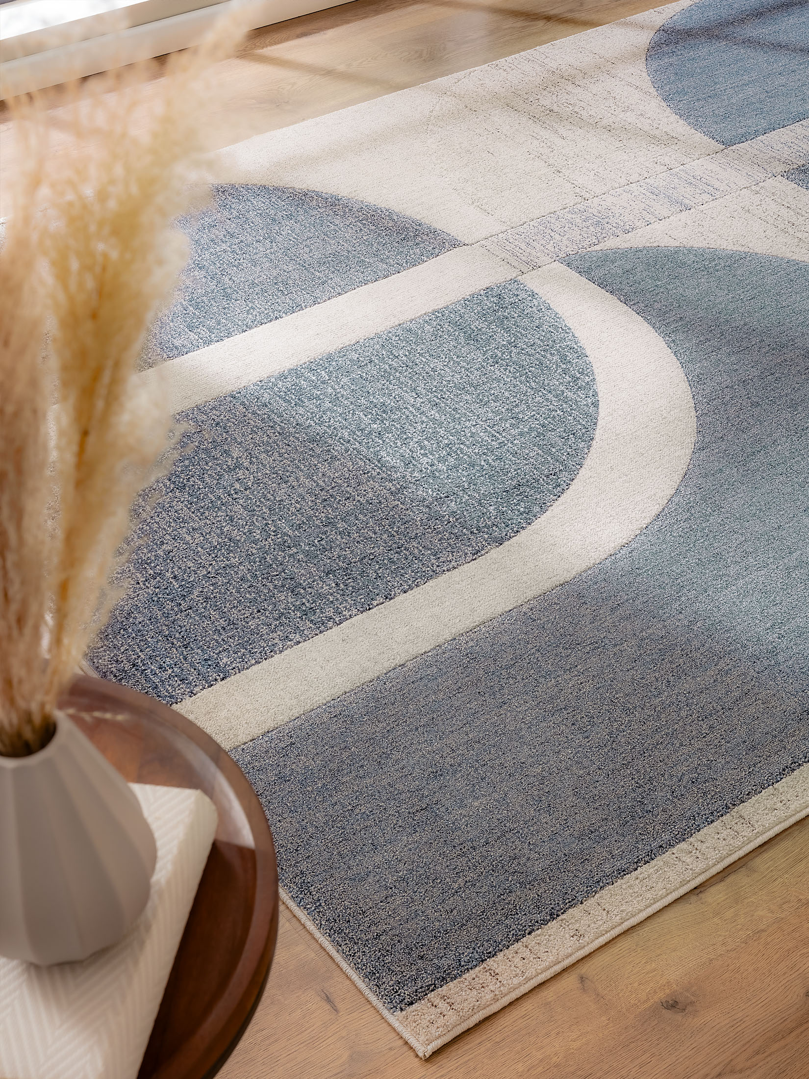 Rockledge Moderner Teppich, Blau-Grau