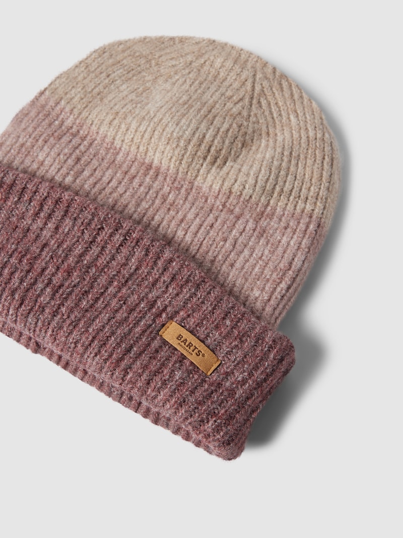 Beanie mit Blockstreifen Modell 'Suzam' in flieder