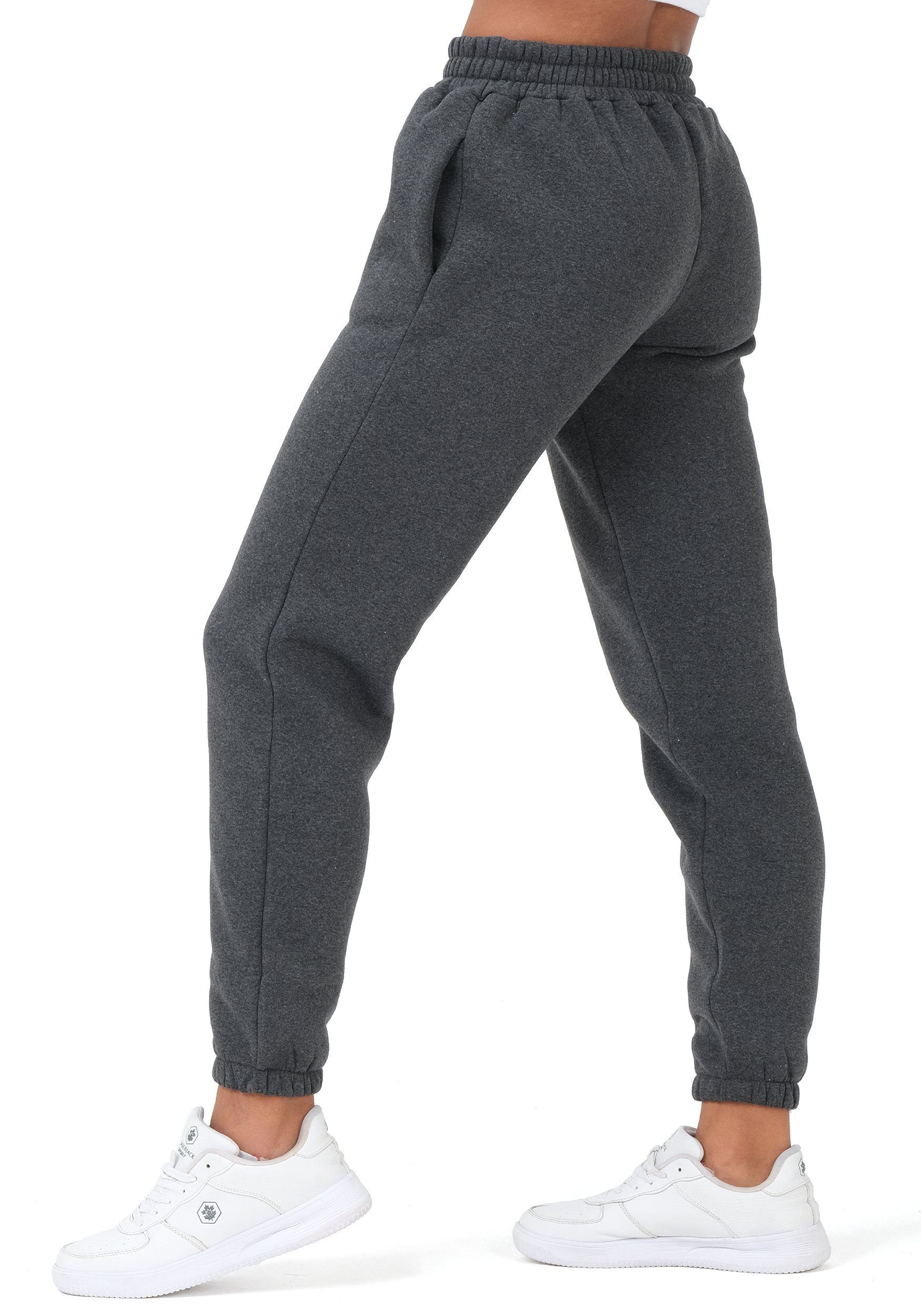 Smith & Solo Sweathose Jogginghose Damen Winter Sporthose (1-tlg) Baumwolle, Loose Fit, Oekotex