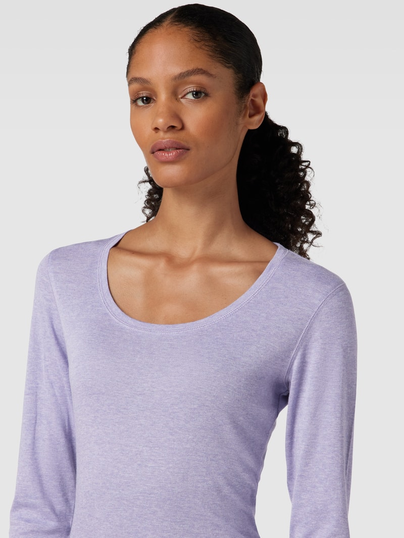 Longsleeve mit Rundhalsausschnitt Modell 'Sorana' in flieder meliert