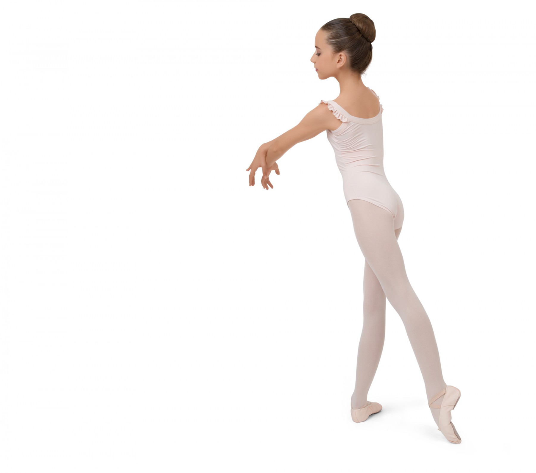 Leotard with elasticaded straps