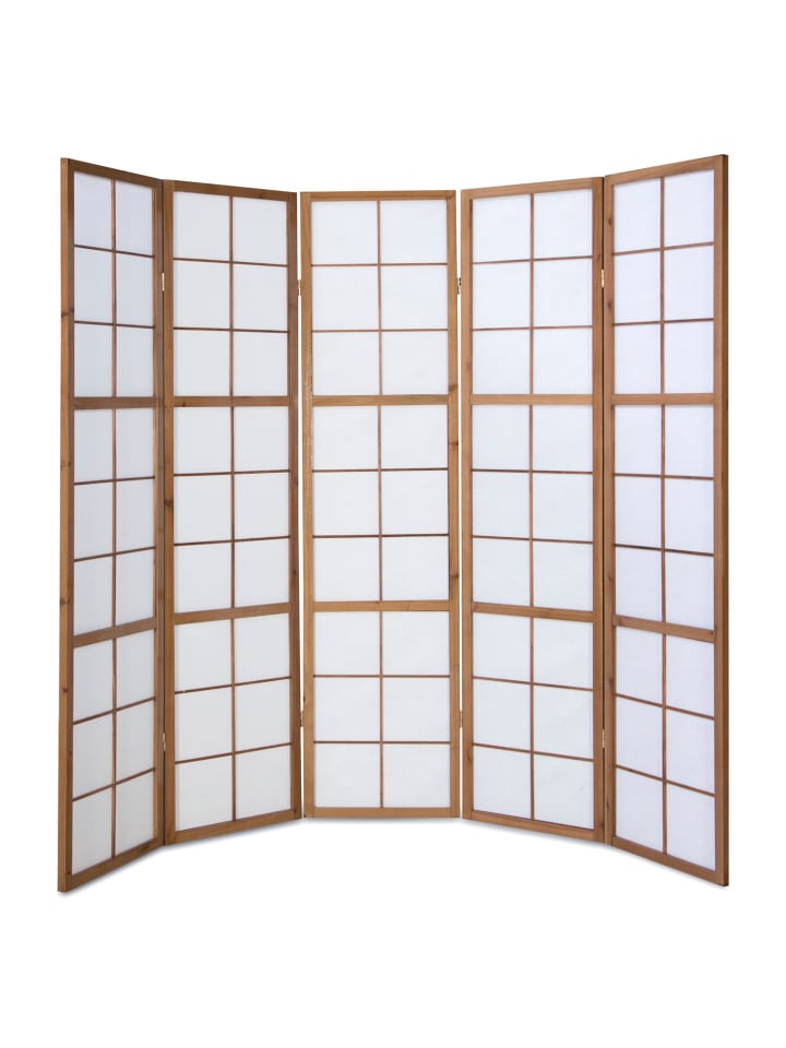 Homestyle4u 5-tlg. Paravent Shoji in Braun 220x175 cm günstig kaufen onesize