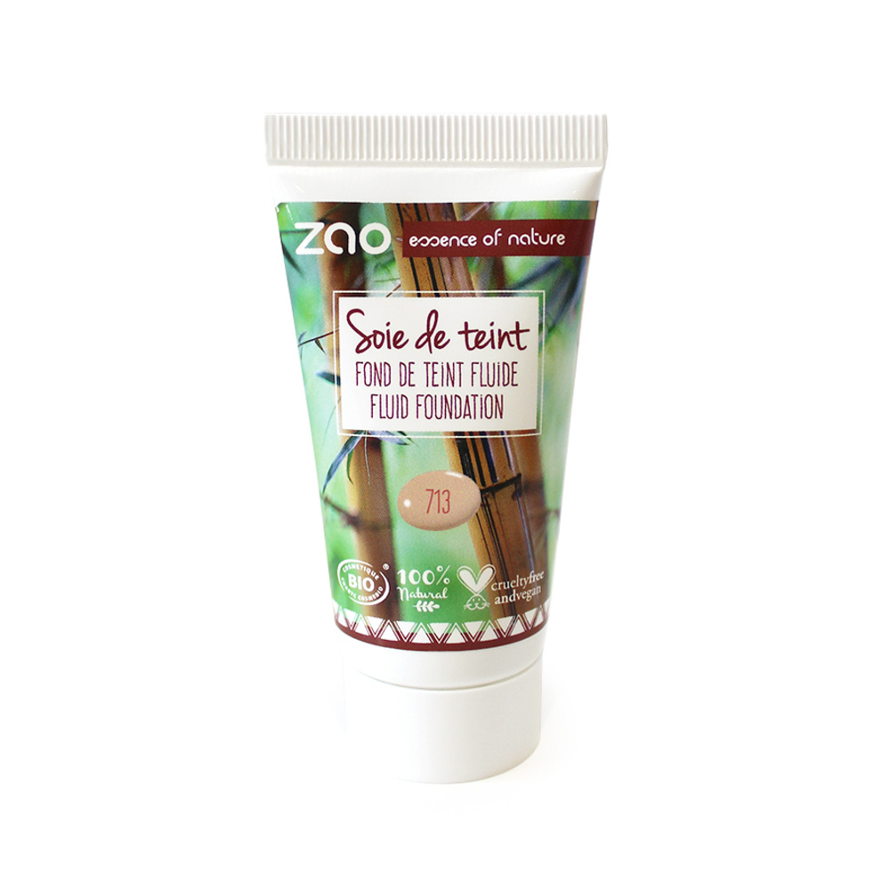 zao essence of nature Recharge Fond de teint fluide Soie de teint 713 Beige Clair ZAO Fond de teint fluide certifié bio, vegan et 100% naturel