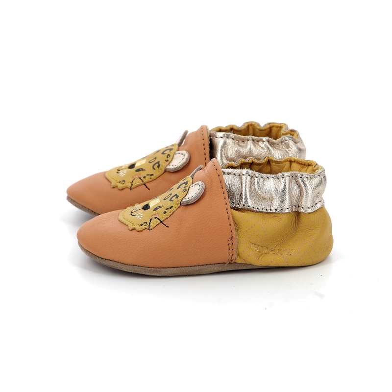 Chaussons cuir tannage vegetal Leopardo