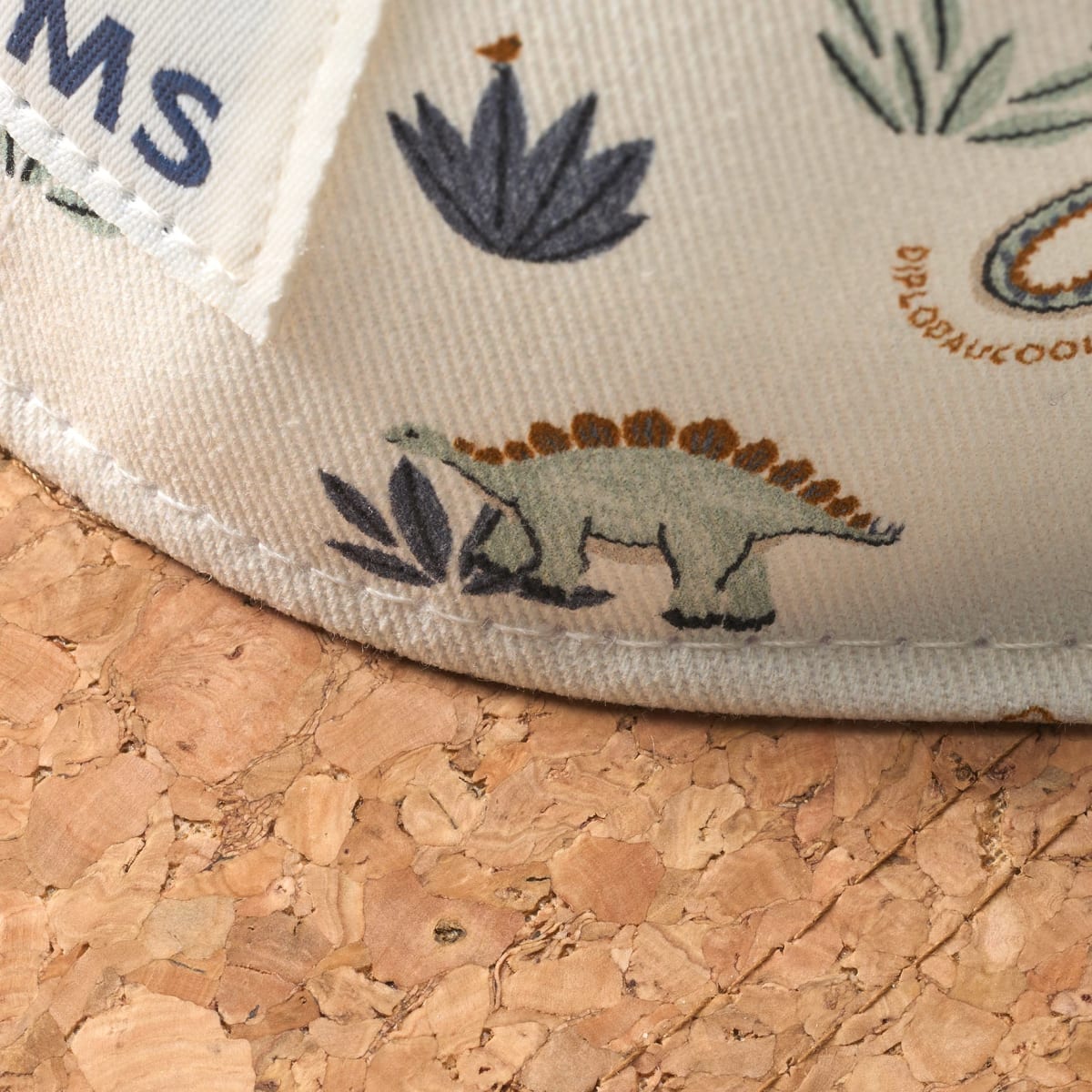 Basecap mit Dinosaurier-Muster, weiß & beige, Gr. 52/53, 1 St