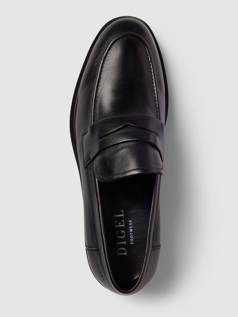 Penny-Loafer-Schuhe mit Schnürverschluss Modell 'Sokrates' in schwarz