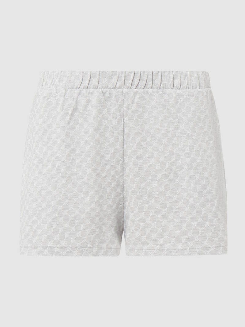 Shorts aus Baumwolle mit Logo-Muster in mittelgrau meliert