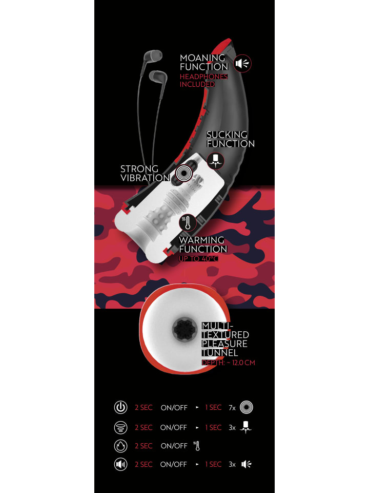 WYNE Masturbator mit Vibration und Heizfunktion Masturbator 03 in schwarz günstig kaufen 26 cm