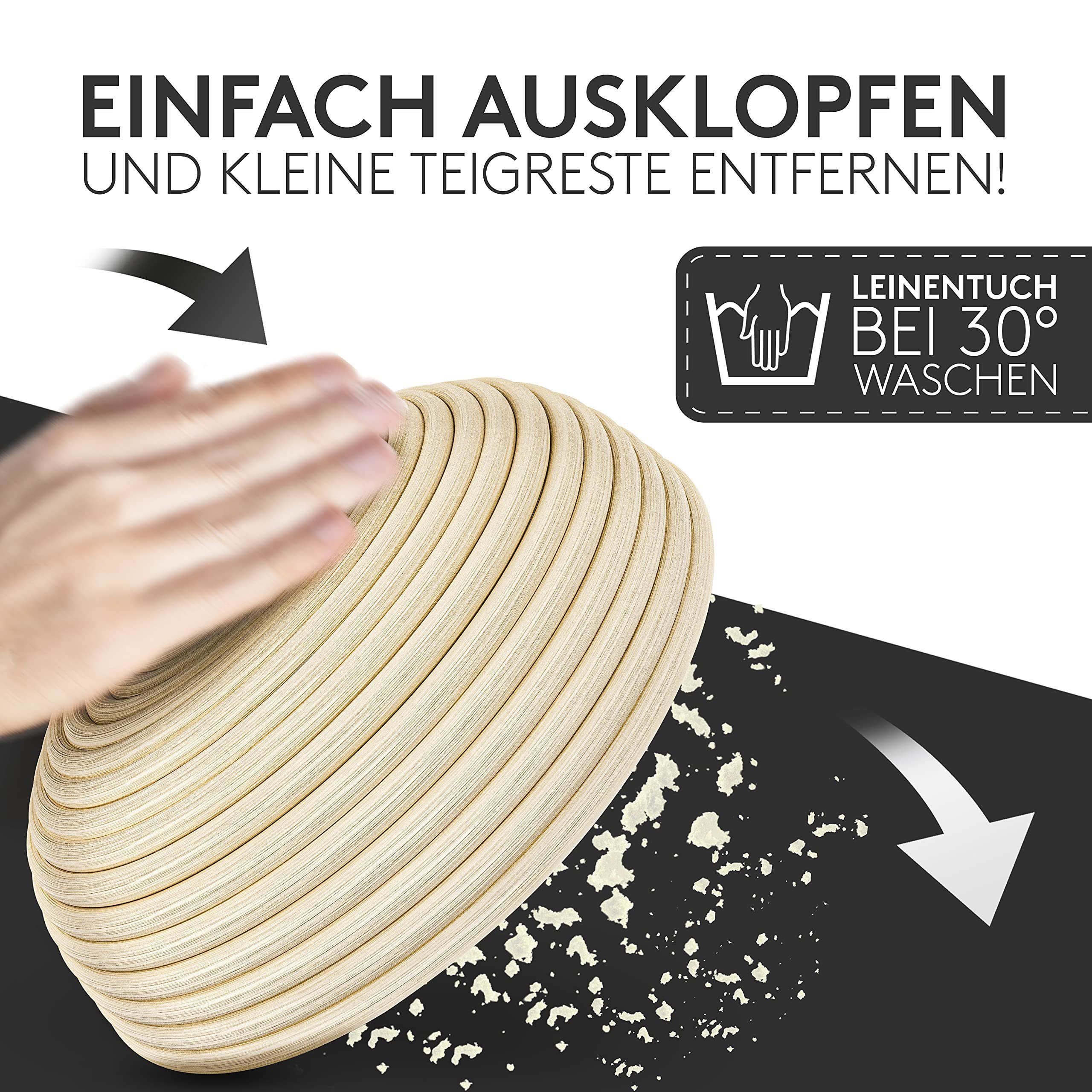 Liebspecht Gärkorb Gärkorb - Peddigrohr mit waschbarem Leineneinsatz, Oval 35cm Rattan & Korb