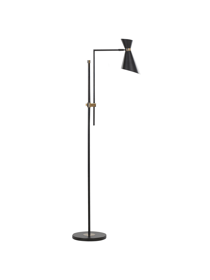 Beliani Stehleuchten MELAWI in Schwarz/Gold - (W) 57 x (H) 155 x (L) 30 cm günstig kaufen onesize