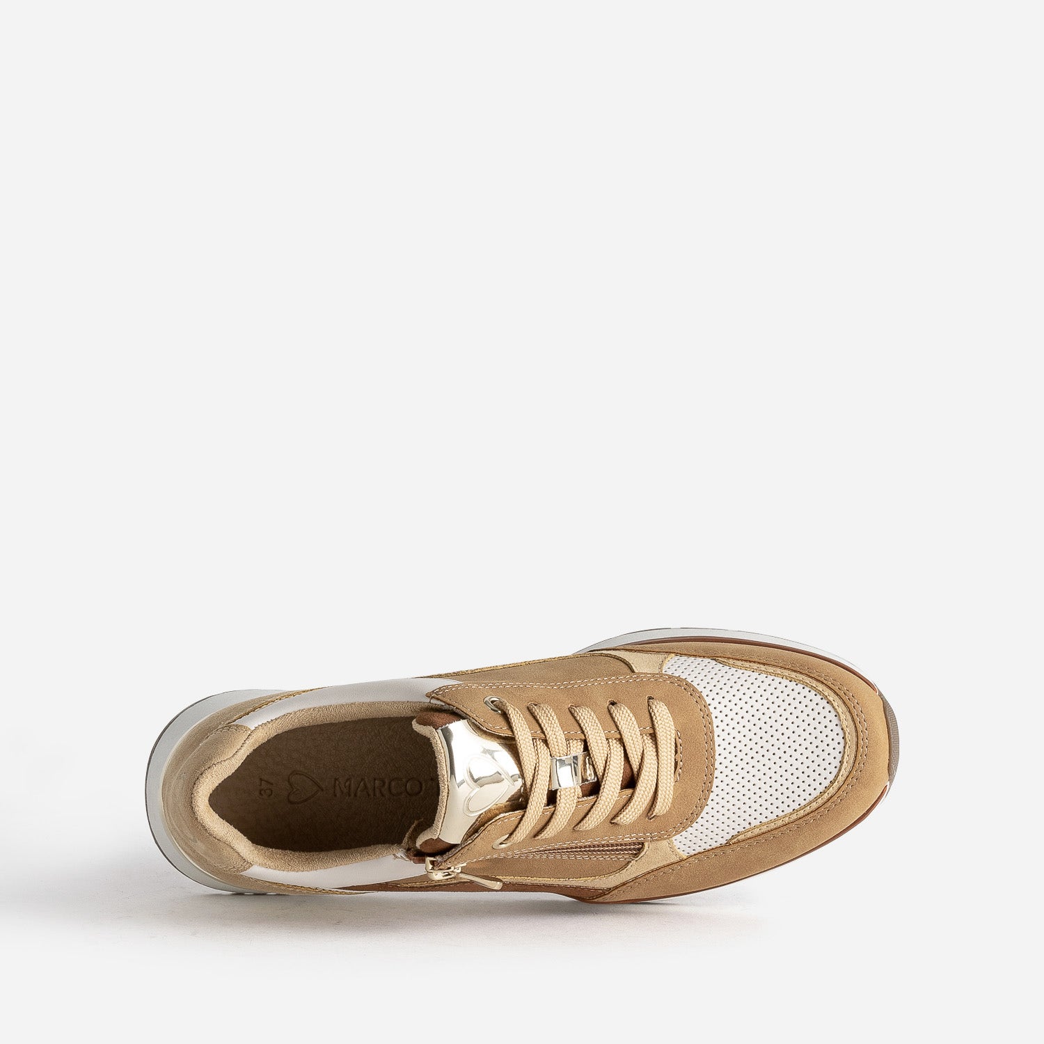 Tennis MARCO TOZZI camel, beige et blanc