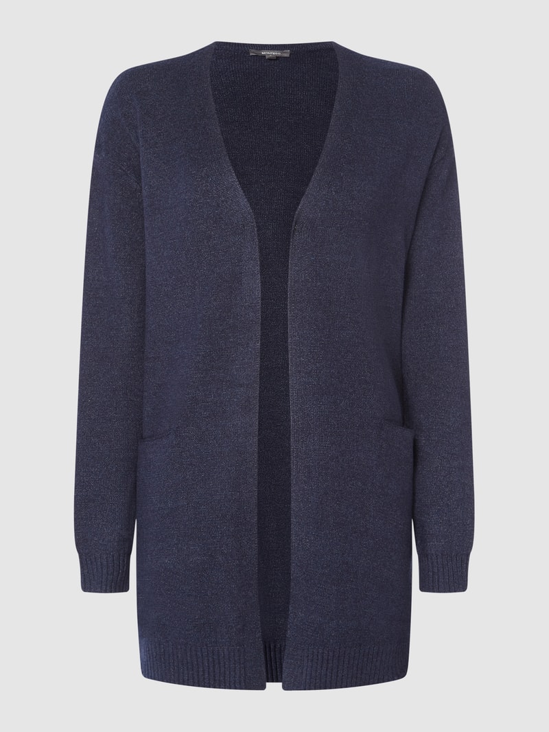 Cardigan mit gerippten Ärmelabschlüssen in dunkelblau