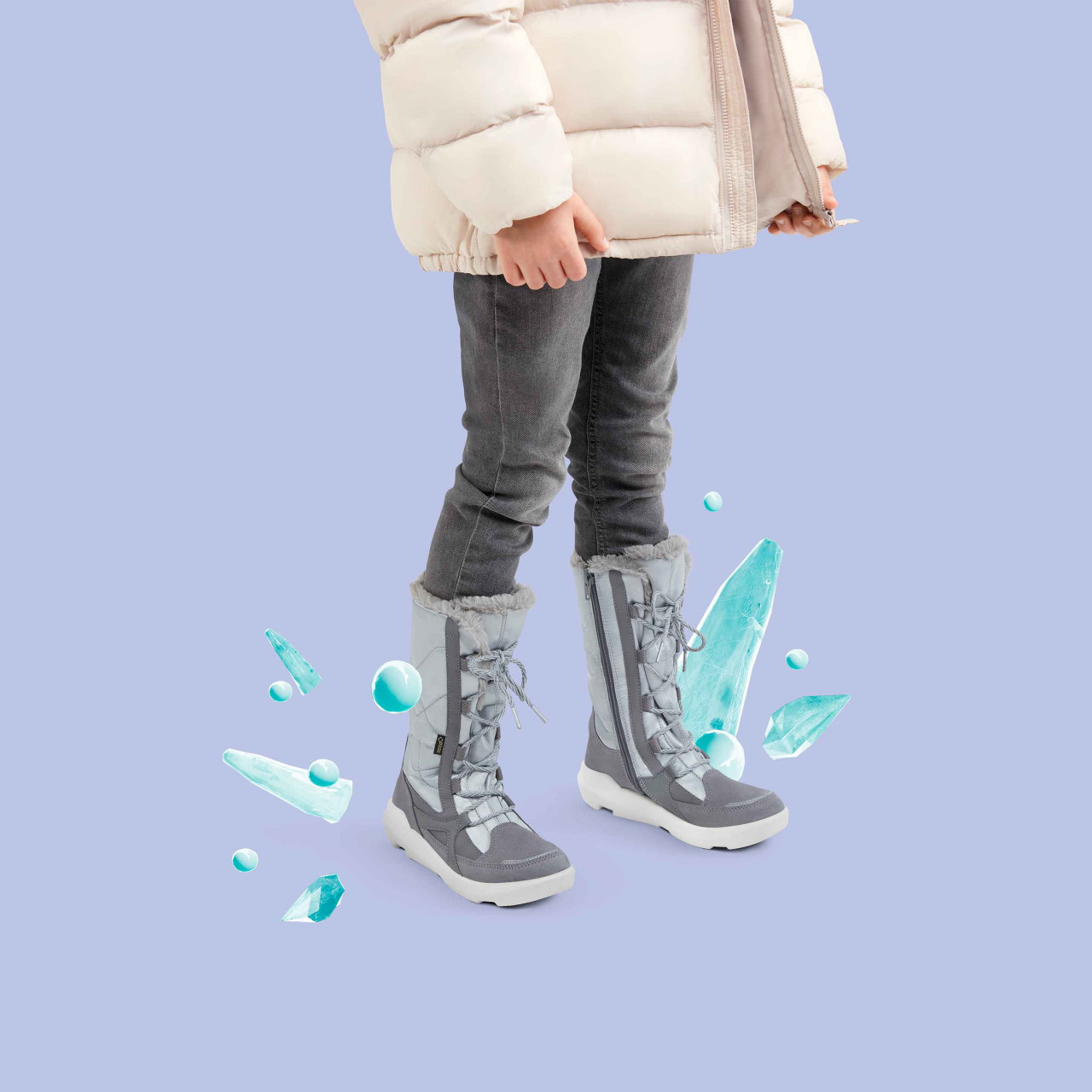 TWILIGHT - Grau Stiefel mit Reißverschluss