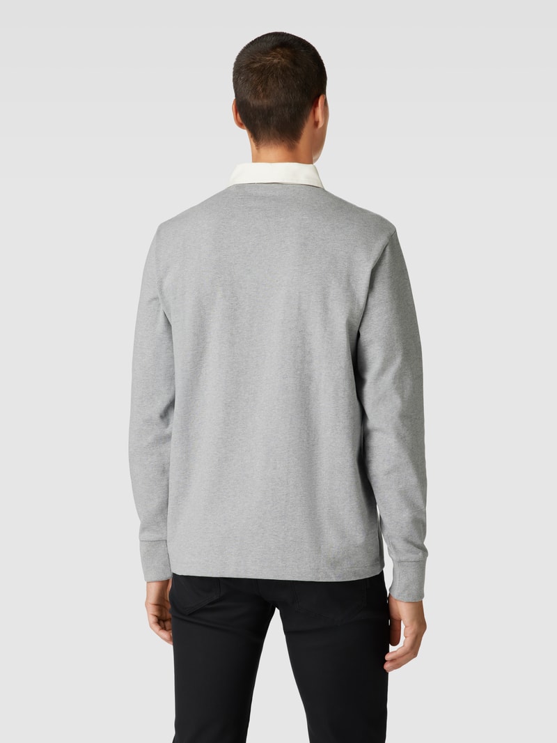Sweatshirt mit Kentkragen Modell 'SHIELD' in mittelgrau meliert