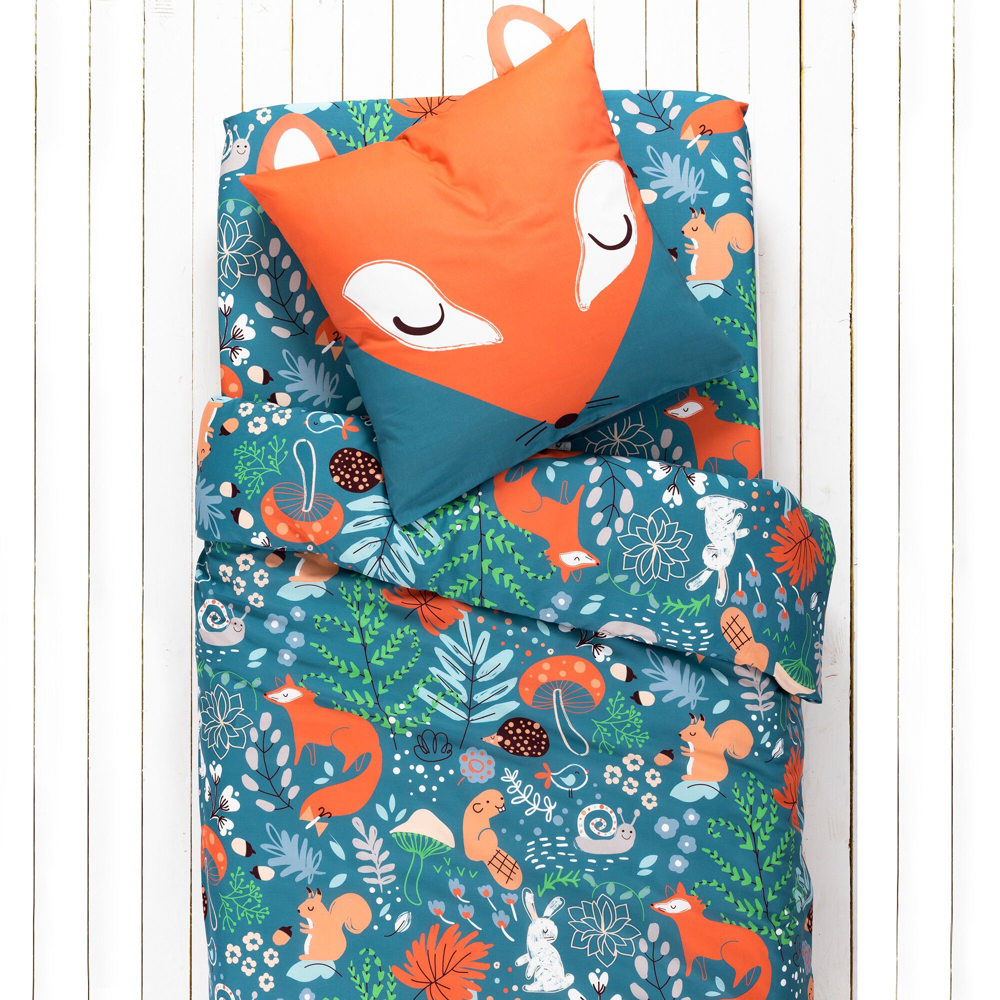 Linge de lit enfant imprimé Champy en coton biologique, éco-responsable