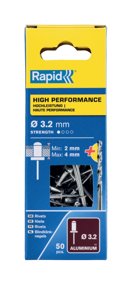 Rapid 5000383 Visokozmogljivi slepi klinasti nageljni vijaki Ø 3,2 x 8 mm 50 kosov